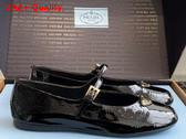 Prada Naplak Patent Leather Ballerinas in Black 1F793N Replica