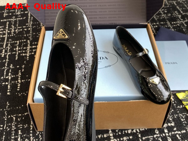 Prada Naplak Patent Leather Ballerinas in Black 1F793N Replica