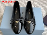 Prada Naplak Patent Leather Ballerinas in Black 1F798N Replica