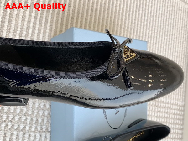 Prada Naplak Patent Leather Ballerinas in Black 1F798N Replica