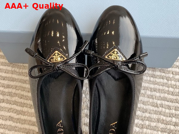 Prada Naplak Patent Leather Ballerinas in Black 1F798N Replica