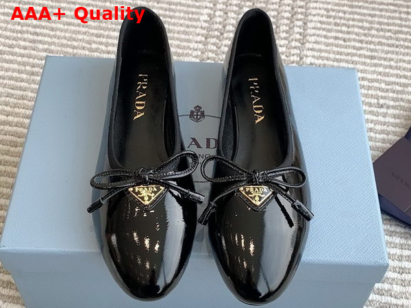 Prada Naplak Patent Leather Ballerinas in Black 1F798N Replica