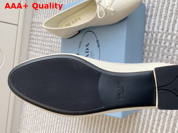 Prada Naplak Patent Leather Ballerinas in Ivory 1F798N Replica