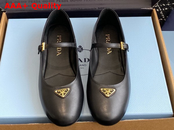 Prada Nappa Leather Ballerinas in Black 1F793N Replica