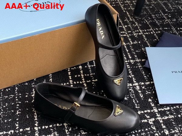 Prada Nappa Leather Ballerinas in Black 1F793N Replica