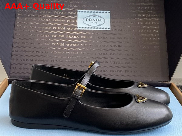 Prada Nappa Leather Ballerinas in Black 1F793N Replica