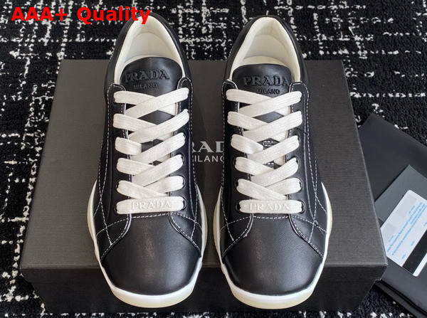 Prada Nappa Leather Sneakers in Black 1E942N Replica