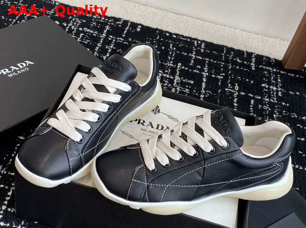 Prada Nappa Leather Sneakers in Black 1E942N Replica