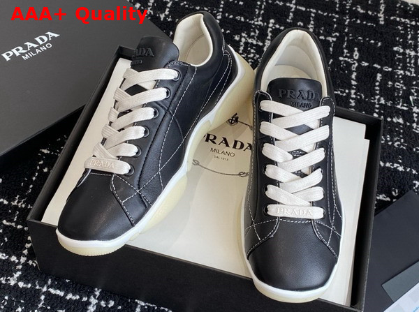 Prada Nappa Leather Sneakers in Black 1E942N Replica