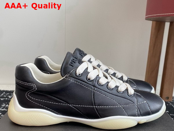 Prada Nappa Leather Sneakers in Black 1E942N Replica