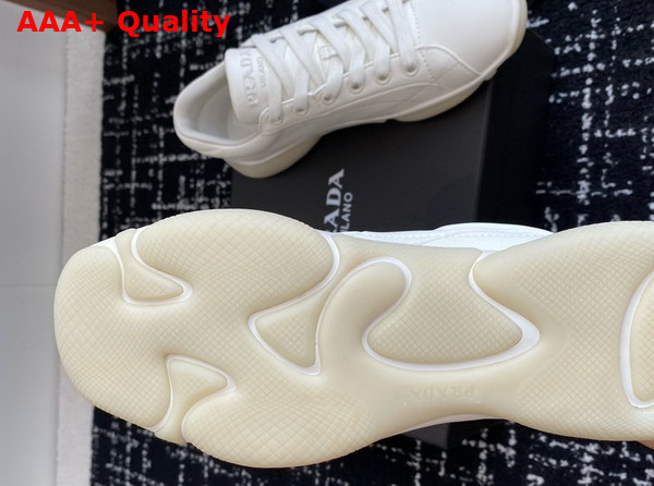 Prada Nappa Leather Sneakers in Ivory 1E942N Replica