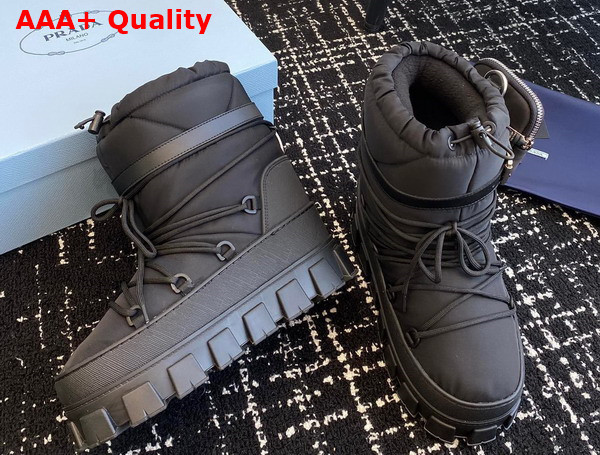 Prada Nylon Gabardine Apres Ski Boots with Pocket in Black 1U007N Replica