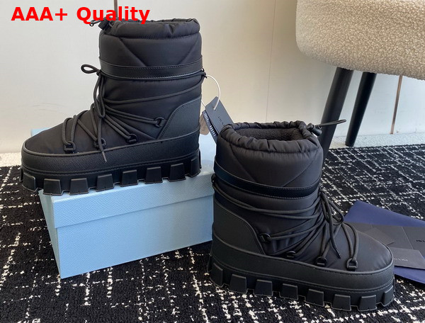 Prada Nylon Gabardine Apres Ski Boots with Pocket in Black 1U007N Replica
