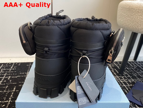 Prada Nylon Gabardine Apres Ski Boots with Pocket in Black 1U007N Replica