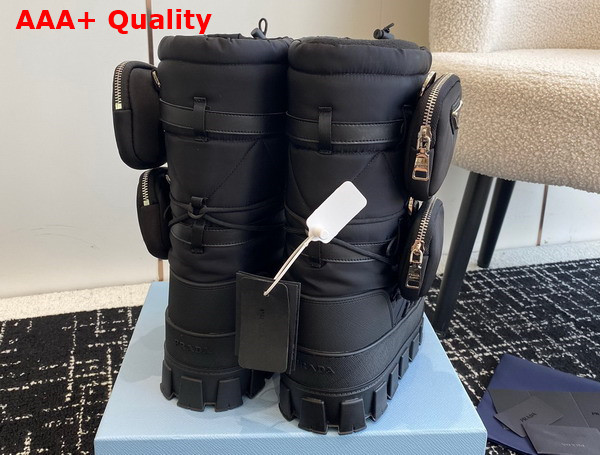 Prada Nylon Gabardine Apres Ski Boots with Pocket in Black 2W008N Replica