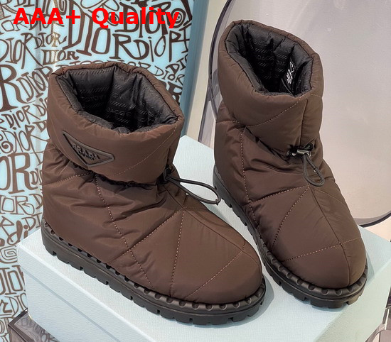 Prada Padded Nylon Booties in Brown Replica