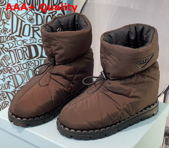 Prada Padded Nylon Booties in Brown Replica