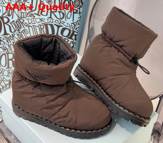 Prada Padded Nylon Booties in Brown Replica