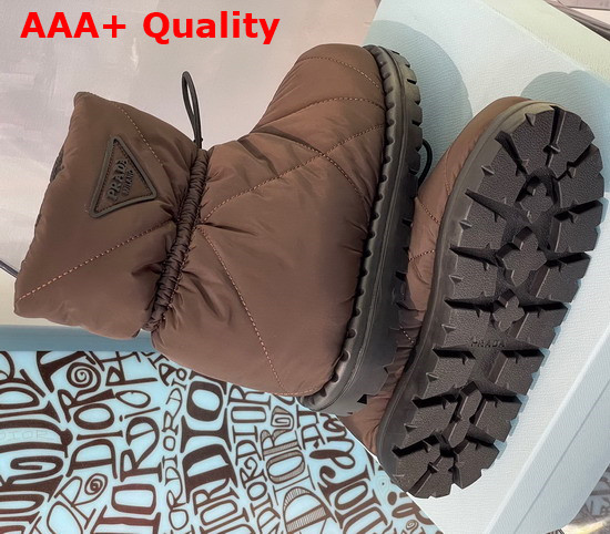 Prada Padded Nylon Booties in Brown Replica