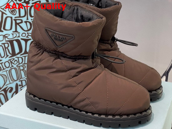 Prada Padded Nylon Booties in Brown Replica