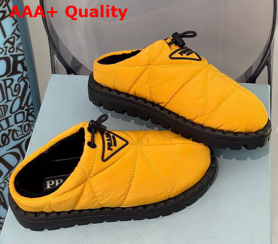 Prada Padded Nylon Slide in Yellow Replica