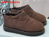 Prada Padded Nylon Slip On Shoes in Brown Replica