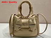 Prada Padded Re Nylon Mini Bag with Bow Camel Brown 1BA359 Replica