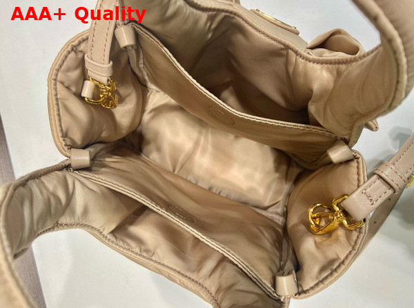 Prada Padded Re Nylon Mini Bag with Bow Camel Brown 1BA359 Replica