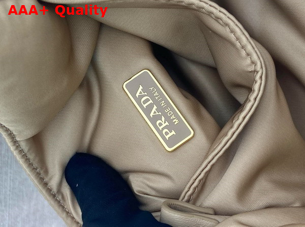 Prada Padded Re Nylon Mini Bag with Bow Camel Brown 1BA359 Replica