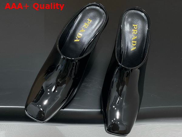 Prada Patent Leather Mules in Black 1I839N Replica