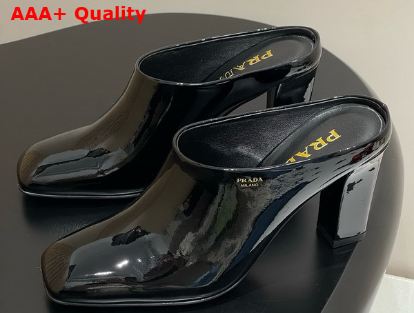 Prada Patent Leather Mules in Black 1I839N Replica