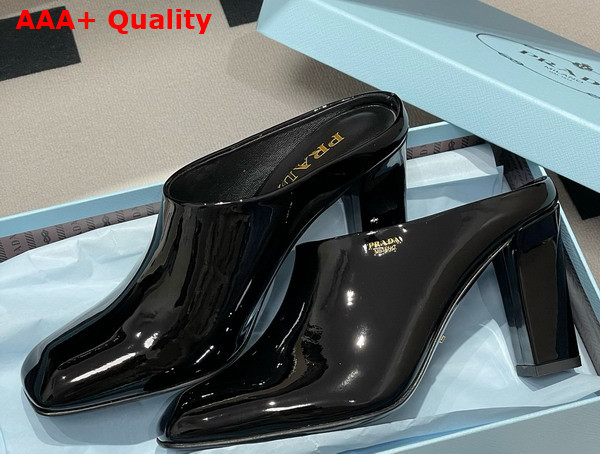 Prada Patent Leather Mules in Black 1I839N Replica