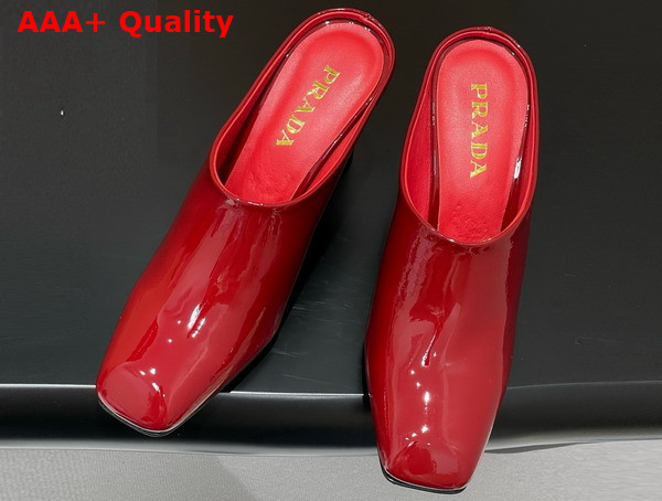 Prada Patent Leather Mules in Red 1I839N Replica