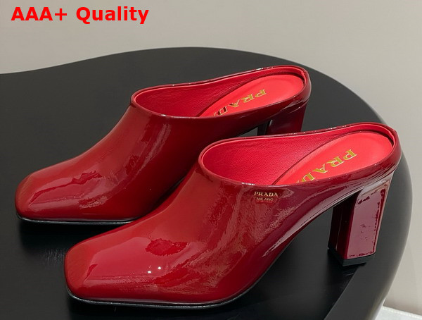 Prada Patent Leather Mules in Red 1I839N Replica