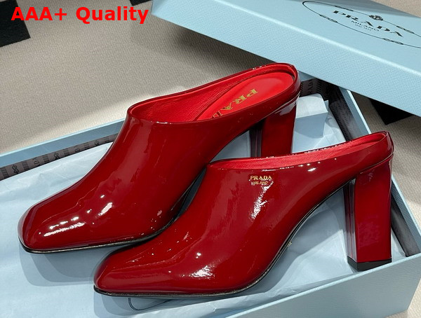 Prada Patent Leather Mules in Red 1I839N Replica