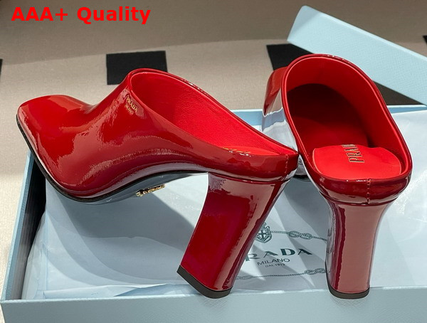 Prada Patent Leather Mules in Red 1I839N Replica