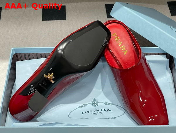 Prada Patent Leather Mules in Red 1I839N Replica