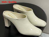 Prada Patent Leather Mules in White 1I839N Replica