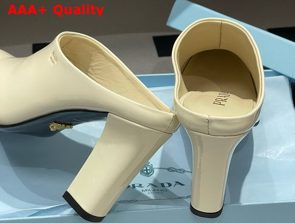 Prada Patent Leather Mules in White 1I839N Replica