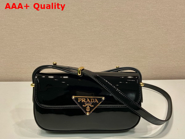 Prada Patent Leather Shoulder Bag in Black 1BD339 Replica