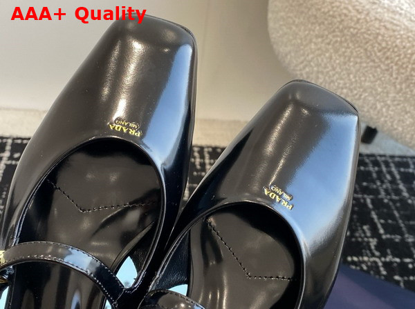 Prada Patent Leather Slingback Ballerinas in Black 1F828N Replica