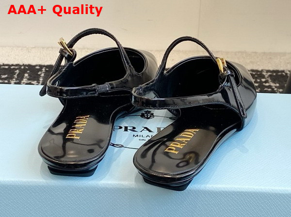 Prada Patent Leather Slingback Ballerinas in Black 1F828N Replica