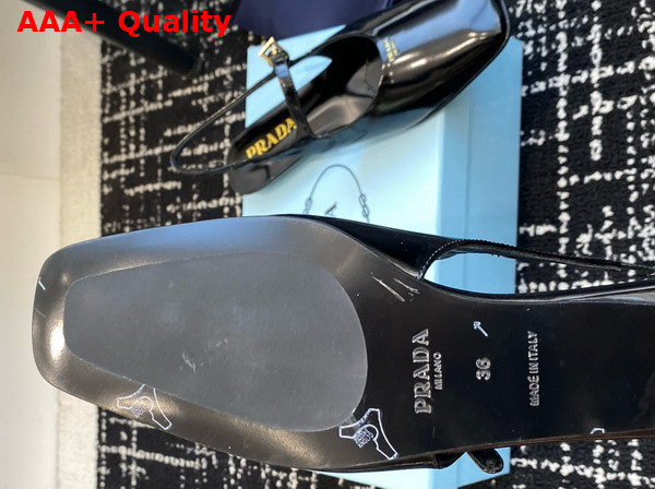 Prada Patent Leather Slingback Ballerinas in Black 1F828N Replica