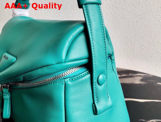 Prada Peacock Blue Padded Nappa Leather Prada Signaux Bag 1BC165 Replica