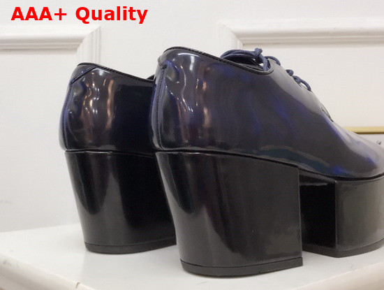 Prada Platform Pump in Blue Brushed Leather Replica