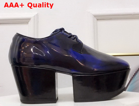 Prada Platform Pump in Blue Brushed Leather Replica