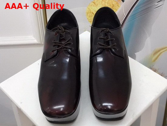 Prada Platform Pump in Brodeaux Brushed Leather Replica
