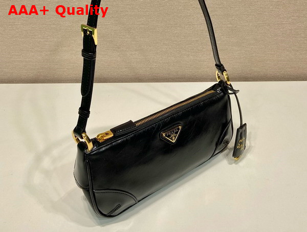Prada Re Edition 2002 Small Leather Shoulder Bag in Black 1BC201 Replica
