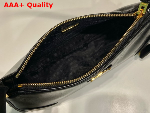 Prada Re Edition 2002 Small Leather Shoulder Bag in Black 1BC201 Replica