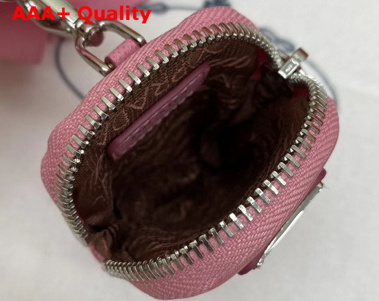 Prada Re Edition 2005 Nylon Shoulder Bag in Begonia Pink with Embroidered Charms Replica